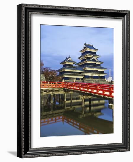 Footbridge spanning moat at Matsumoto Castle-Rudy Sulgan-Framed Photographic Print