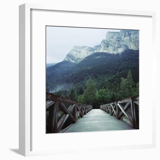 Footbridge Spanning the Base of a Valley-null-Framed Photographic Print