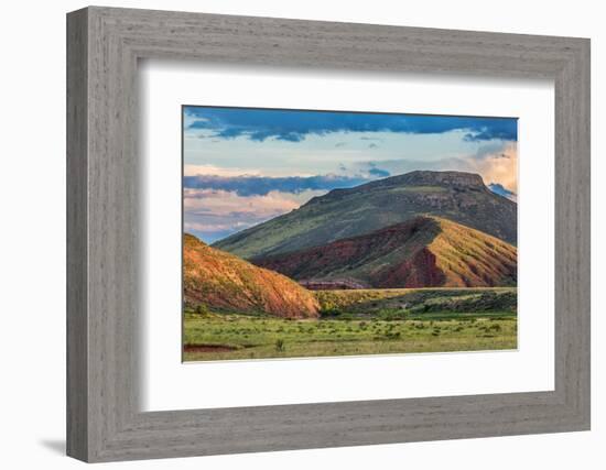 Foothills of Rocky Mountains in Colorado - Red Mountain Open Space near Fort Collins with a Dam on-PixelsAway-Framed Photographic Print