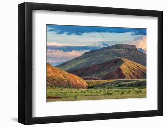 Foothills of Rocky Mountains in Colorado - Red Mountain Open Space near Fort Collins with a Dam on-PixelsAway-Framed Photographic Print