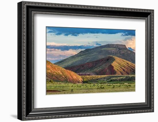 Foothills of Rocky Mountains in Colorado - Red Mountain Open Space near Fort Collins with a Dam on-PixelsAway-Framed Photographic Print