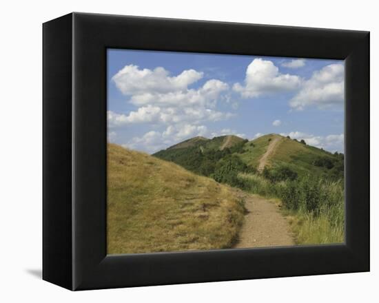 Footpath Along the Main Ridge of the Malvern Hills, Worcestershire, Midlands, England-David Hughes-Framed Premier Image Canvas