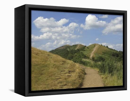 Footpath Along the Main Ridge of the Malvern Hills, Worcestershire, Midlands, England-David Hughes-Framed Premier Image Canvas