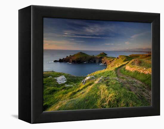 Footpath Along the Rumps, Pentire Point, Near Polzeath, Cornwall, UK-Ross Hoddinott-Framed Premier Image Canvas