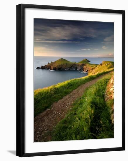 Footpath Along the Rumps, Pentire Point, Near Polzeath, Cornwall, UK-Ross Hoddinott-Framed Photographic Print