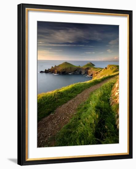 Footpath Along the Rumps, Pentire Point, Near Polzeath, Cornwall, UK-Ross Hoddinott-Framed Photographic Print