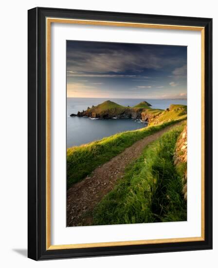 Footpath Along the Rumps, Pentire Point, Near Polzeath, Cornwall, UK-Ross Hoddinott-Framed Photographic Print