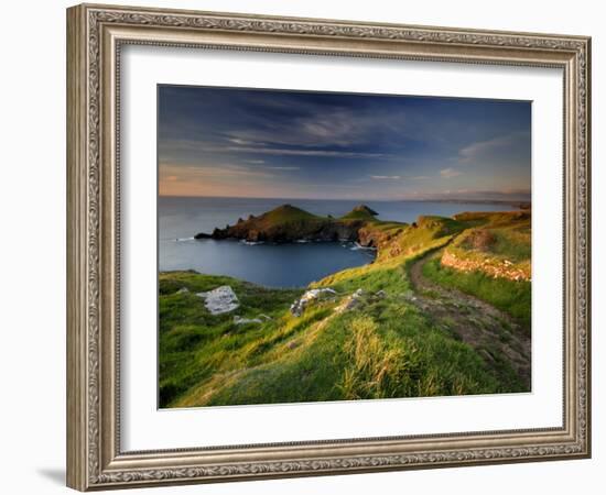 Footpath Along the Rumps, Pentire Point, Near Polzeath, Cornwall, UK-Ross Hoddinott-Framed Photographic Print