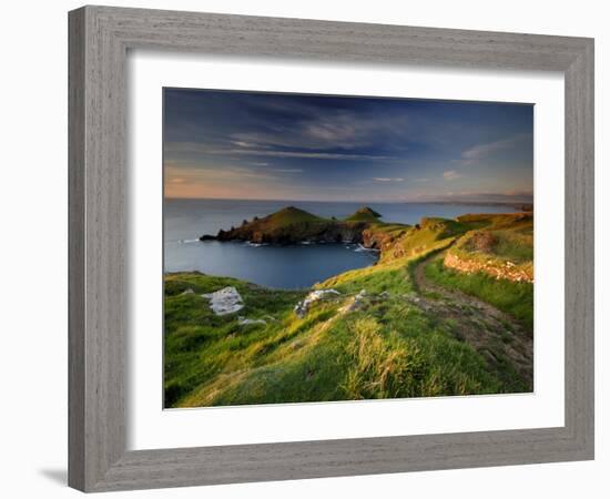 Footpath Along the Rumps, Pentire Point, Near Polzeath, Cornwall, UK-Ross Hoddinott-Framed Photographic Print