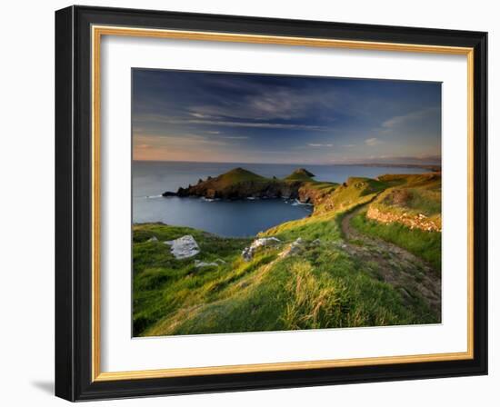 Footpath Along the Rumps, Pentire Point, Near Polzeath, Cornwall, UK-Ross Hoddinott-Framed Photographic Print