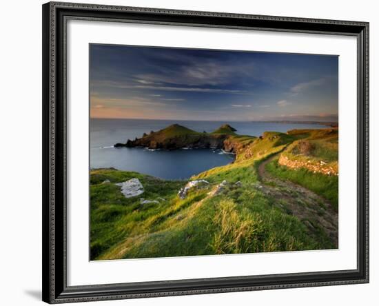 Footpath Along the Rumps, Pentire Point, Near Polzeath, Cornwall, UK-Ross Hoddinott-Framed Photographic Print