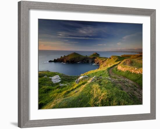 Footpath Along the Rumps, Pentire Point, Near Polzeath, Cornwall, UK-Ross Hoddinott-Framed Photographic Print