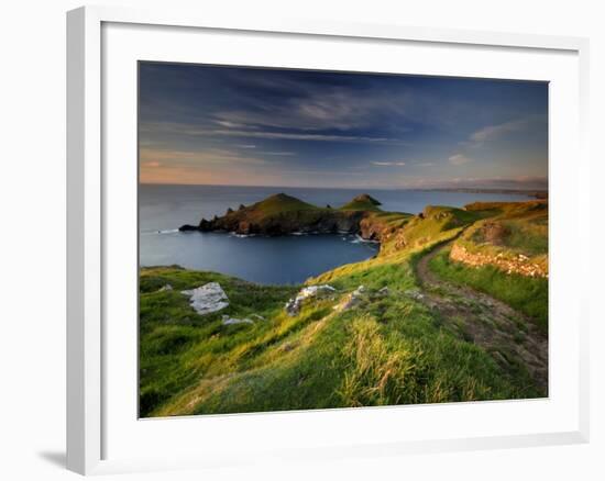 Footpath Along the Rumps, Pentire Point, Near Polzeath, Cornwall, UK-Ross Hoddinott-Framed Photographic Print