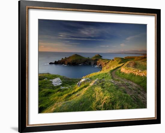 Footpath Along the Rumps, Pentire Point, Near Polzeath, Cornwall, UK-Ross Hoddinott-Framed Photographic Print