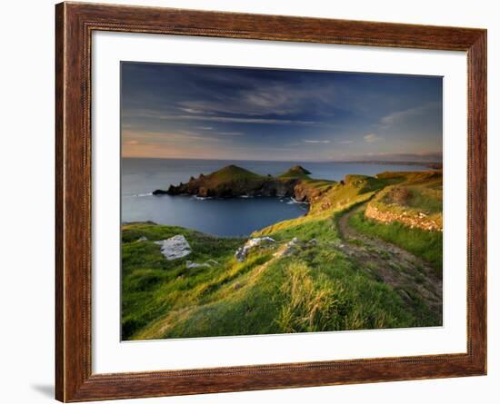 Footpath Along the Rumps, Pentire Point, Near Polzeath, Cornwall, UK-Ross Hoddinott-Framed Photographic Print