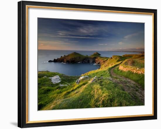 Footpath Along the Rumps, Pentire Point, Near Polzeath, Cornwall, UK-Ross Hoddinott-Framed Photographic Print