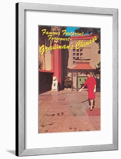 Footprints, Grauman's Chinese Theater, Los Angeles, California-null-Framed Art Print