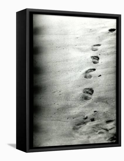 Footprints in a Sandy Beach-RedHeadPictures-Framed Premier Image Canvas