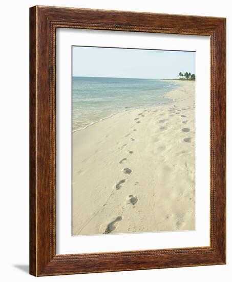 Footprints in Sand at Grace Bay Beach, Providenciales, Turks and Caicos Islands, West Indies-Kim Walker-Framed Photographic Print