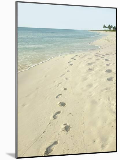 Footprints in Sand at Grace Bay Beach, Providenciales, Turks and Caicos Islands, West Indies-Kim Walker-Mounted Photographic Print