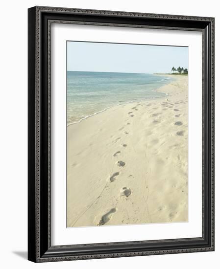 Footprints in Sand at Grace Bay Beach, Providenciales, Turks and Caicos Islands, West Indies-Kim Walker-Framed Photographic Print