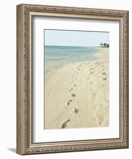 Footprints in Sand at Grace Bay Beach, Providenciales, Turks and Caicos Islands, West Indies-Kim Walker-Framed Photographic Print