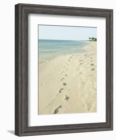 Footprints in Sand at Grace Bay Beach, Providenciales, Turks and Caicos Islands, West Indies-Kim Walker-Framed Photographic Print