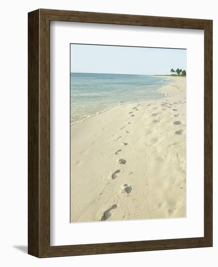 Footprints in Sand at Grace Bay Beach, Providenciales, Turks and Caicos Islands, West Indies-Kim Walker-Framed Photographic Print