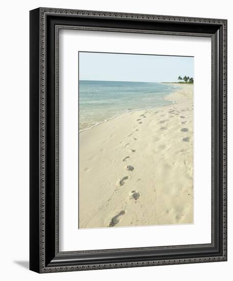 Footprints in Sand at Grace Bay Beach, Providenciales, Turks and Caicos Islands, West Indies-Kim Walker-Framed Photographic Print