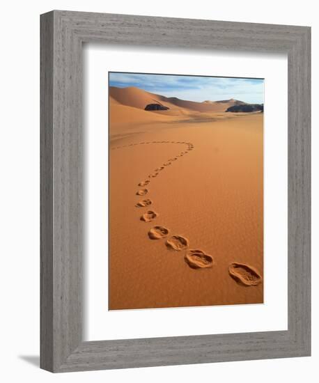 Footprints in sand-Frans Lemmens-Framed Photographic Print