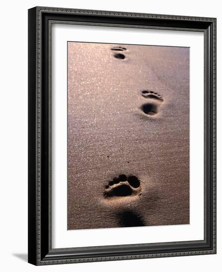 Footprints in the Sand of Eco Beach, South of Broome, Broome, Australia-Trevor Creighton-Framed Photographic Print