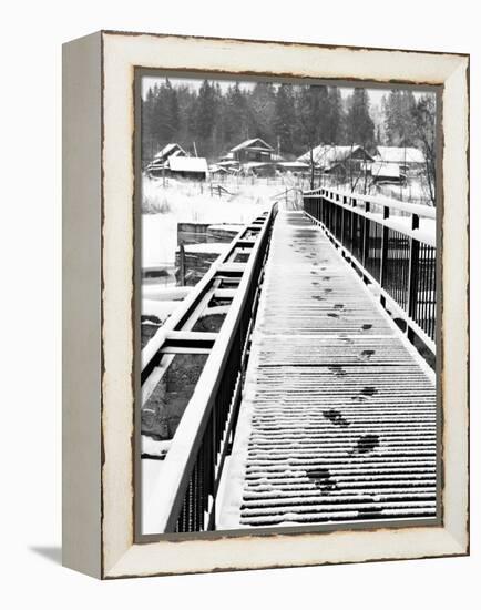 Footprints on the Bridge, Somino Village, Leningrad Region, Russia-Nadia Isakova-Framed Premier Image Canvas