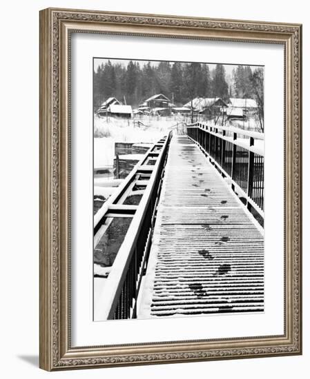 Footprints on the Bridge, Somino Village, Leningrad Region, Russia-Nadia Isakova-Framed Photographic Print