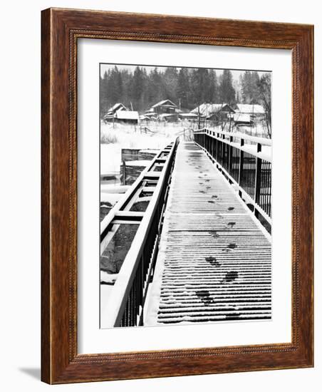 Footprints on the Bridge, Somino Village, Leningrad Region, Russia-Nadia Isakova-Framed Photographic Print