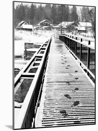 Footprints on the Bridge, Somino Village, Leningrad Region, Russia-Nadia Isakova-Mounted Photographic Print