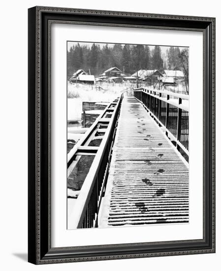 Footprints on the Bridge, Somino Village, Leningrad Region, Russia-Nadia Isakova-Framed Photographic Print