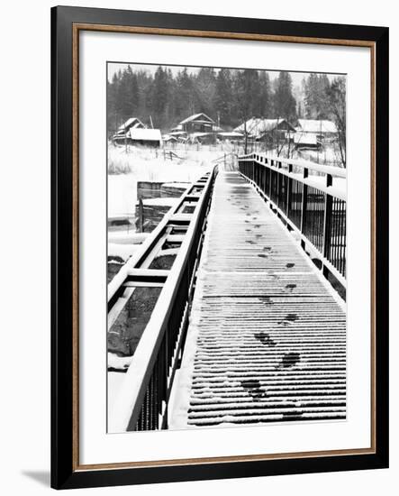 Footprints on the Bridge, Somino Village, Leningrad Region, Russia-Nadia Isakova-Framed Photographic Print