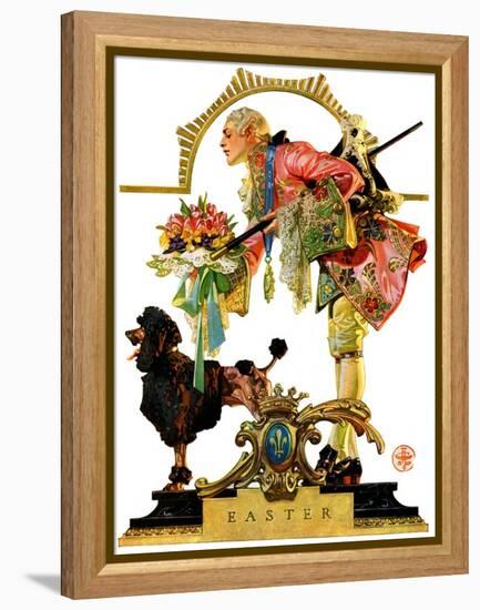 "Fop, Dog, and Flowers,"April 19, 1930-Joseph Christian Leyendecker-Framed Premier Image Canvas