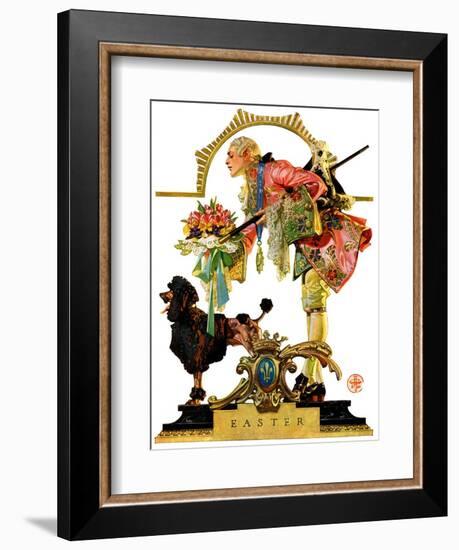 "Fop, Dog, and Flowers,"April 19, 1930-Joseph Christian Leyendecker-Framed Giclee Print