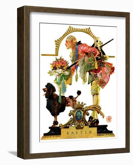 "Fop, Dog, and Flowers,"April 19, 1930-Joseph Christian Leyendecker-Framed Giclee Print
