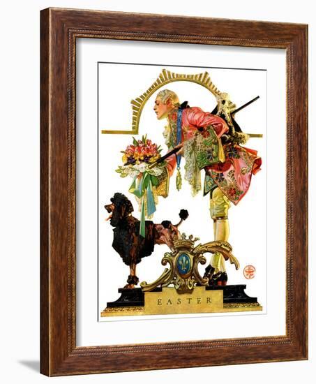 "Fop, Dog, and Flowers,"April 19, 1930-Joseph Christian Leyendecker-Framed Giclee Print