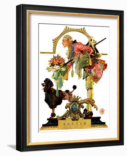 "Fop, Dog, and Flowers,"April 19, 1930-Joseph Christian Leyendecker-Framed Giclee Print