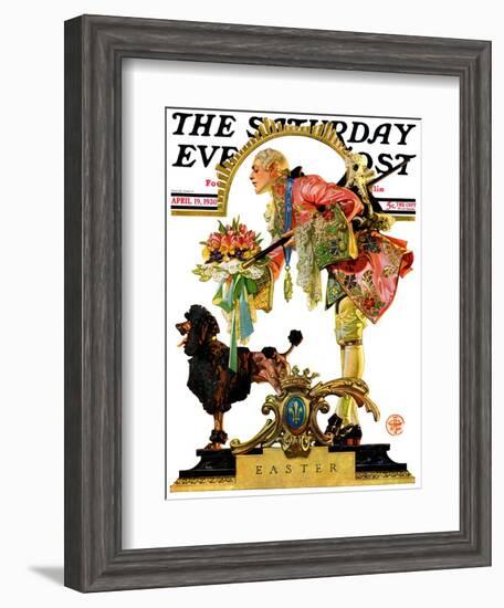 "Fop, Dog, and Flowers," Saturday Evening Post Cover, April 19, 1930-Joseph Christian Leyendecker-Framed Giclee Print