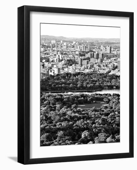 For a Baseball Field in Central Parc at Sunset, Manhattan, NYC, US, Black and White Photography-Philippe Hugonnard-Framed Photographic Print
