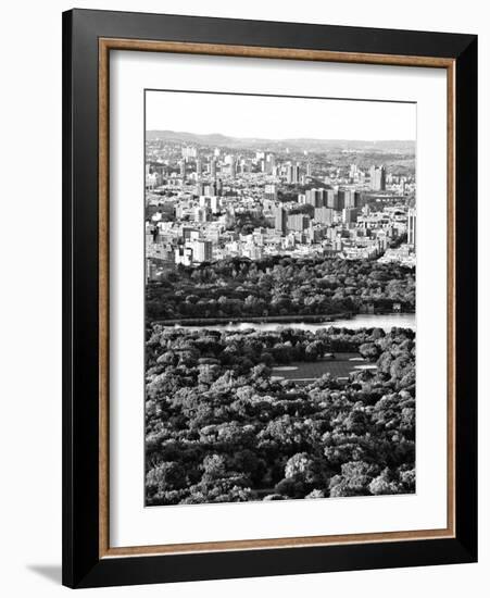 For a Baseball Field in Central Parc at Sunset, Manhattan, NYC, US, Black and White Photography-Philippe Hugonnard-Framed Photographic Print