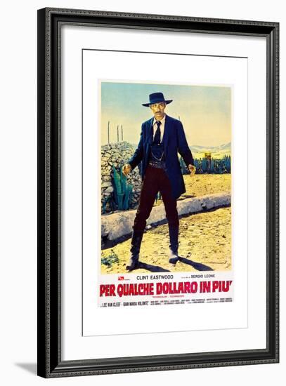 For a Few Dollars More (aka Per Qualche Dollaro In Piu), Lee Van Cleef on Italian poster art, 1965-null-Framed Art Print