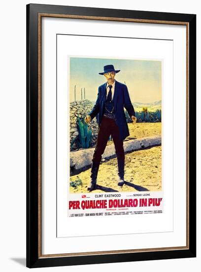 For a Few Dollars More (aka Per Qualche Dollaro In Piu), Lee Van Cleef on Italian poster art, 1965-null-Framed Art Print