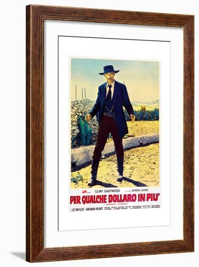 For a Few Dollars More (aka Per Qualche Dollaro In Piu), Lee Van Cleef on Italian poster art, 1965-null-Framed Art Print