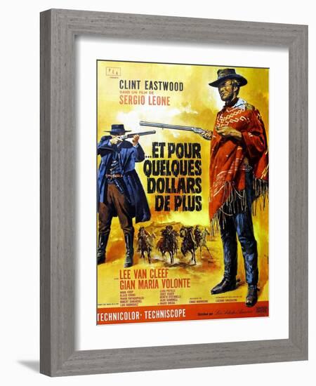 For a Few Dollars More, Clint Eastwood on French Poster Art, 1965-null-Framed Art Print