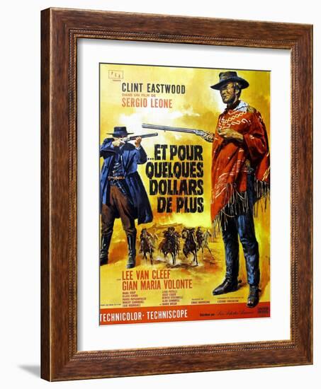 For a Few Dollars More, Clint Eastwood on French Poster Art, 1965-null-Framed Art Print